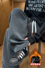 重磅480g雪尼尔鱼骨纹加绒银狐绒男休闲裤K24008J加绒特P40控78，男装卫衣，电商A001