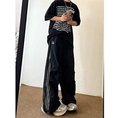 新款宽松休闲裤男韩版潮流百搭裤子坠感阔腿拖地长裤LB4544-p50，男装休闲裤，星座1008