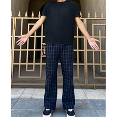 网图！美式复古格子裤基础款弯刀百搭休闲裤-EX50885-特批30，男装休闲裤，电商A061