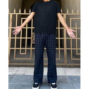 网图！美式复古格子裤基础款弯刀百搭休闲裤-EX50885-特批30图片