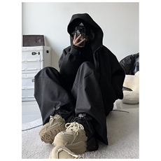 网图重磅380克全棉宽松设计感拉链套头连帽卫衣外套AH912-P58，女装短外套，四季星座610B