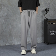 西裤男直筒宽松潮流垂感阔腿裤男生休闲运动裤百搭长裤6033P43，男装西裤，星座410-2