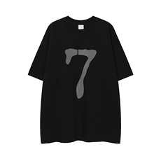白底24新款美潮简约ins宽松卡通百搭情侣短袖T恤T1168P25控38，男装T恤，电商A247-1