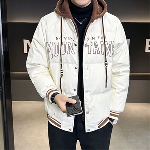 2025新款男士羽绒服假两件连帽外套可脱卸帽 B240-Y8065-P215图片