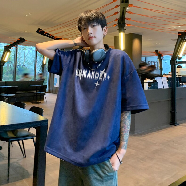 量大优供视频重磅麂皮绒短袖T恤男JPDX209-特P19,男装T恤,电商B367
