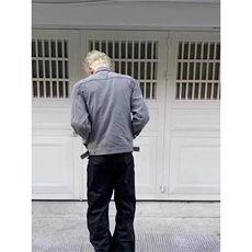 美式复古短款水洗灰色牛仔外套高级感痞帅夹克JK48特P70，男装工装外套，星座908-1