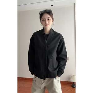 抖音得物高品质二开26春季美式潮牌宽松卫衣开衫日系肌理男女外套图片