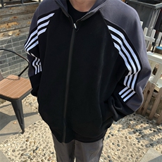 抖音得物高品质26春装美式高街重磅织带拼接撞色立领卫衣外套CM41，女装短外套，电商A486-1