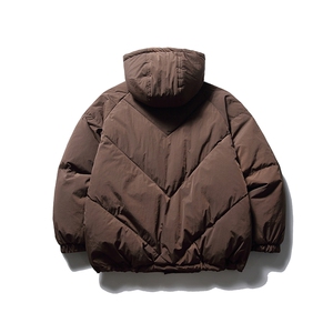 南夏乔装2025冬季新款纯色辑格连帽羽绒服日系复古宽松保暖羽绒袄图片