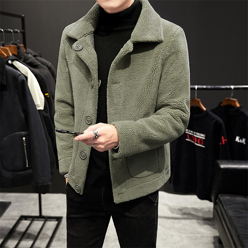 主推大货秋冬潮流双面穿青年外套男颗粒绒短款毛呢外套M187-P85，男装毛呢大衣，星座310B-3
