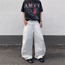 阔腿牛仔裤男款夏季美式潮牌直筒裤高街显瘦裤子NZ9020，男装牛仔裤，星座516A