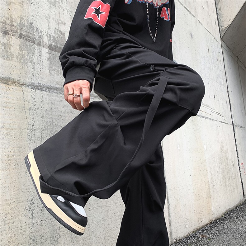 8XL-M 休闲裤男秋冬季加肥加大码西裤高街显瘦拖地裤9026p68控88图片
