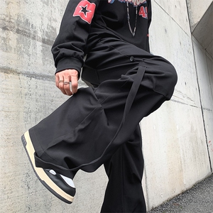 8XL-M 休闲裤男秋冬季加肥加大码西裤高街显瘦拖地裤9026p68控88图片