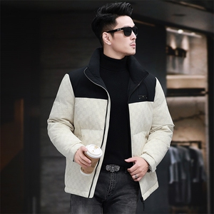 实体男士立领印花羽绒服主推大货图片