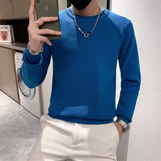 圆领毛衣男简约秋冬原宿经典纯色打底线衣潮流套头长袖S527-P50，男装针织衫/毛衣，星座1109-3