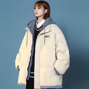 棉服男女冬季新款加厚棉袄连帽保暖防寒冬装假两件棉衣外套图片