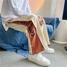 休闲裤男夏季薄款宽松阔腿裤韩版潮流痞帅运动裤子ins潮QK135-P33，女装休闲裤，星座1008-2