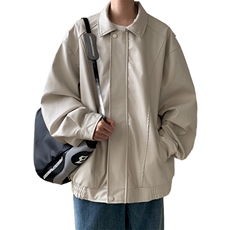 抖音直播！pu皮衣机车服宽松夹克男CP40-特p65控价：118，男装夹克，电商B371