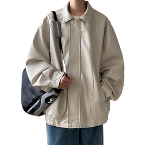 抖音直播！pu皮衣机车服宽松夹克男 CP40-特p65 控价：118图片