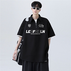 假两件复古潮牌美式高级时尚学生cleanfit短袖POLO衫T恤T309-P38，男装Polo衫，电商C307