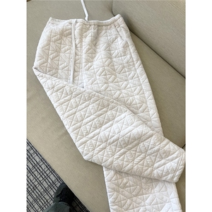 【现货】612-K228-P75冬季棉裤不规则菱格压线宽松直筒宽松休闲裤图片