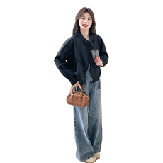 黑色皮衣外套女春秋设计感网红韩系机车服pu皮夹克酷飒，女装皮衣，2C176