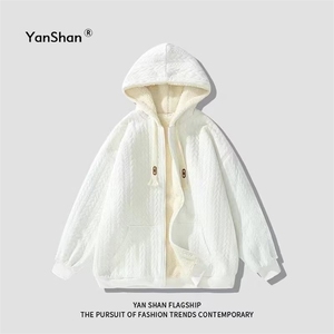 秋冬羊羔绒连帽棉服外套男开衫卫衣宽松加绒加厚棉衣WYW28 P69图片