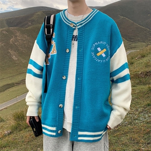 ！2023秋冬新款男士棒球服毛衣潮流开衫针织衫外套M326P78图片