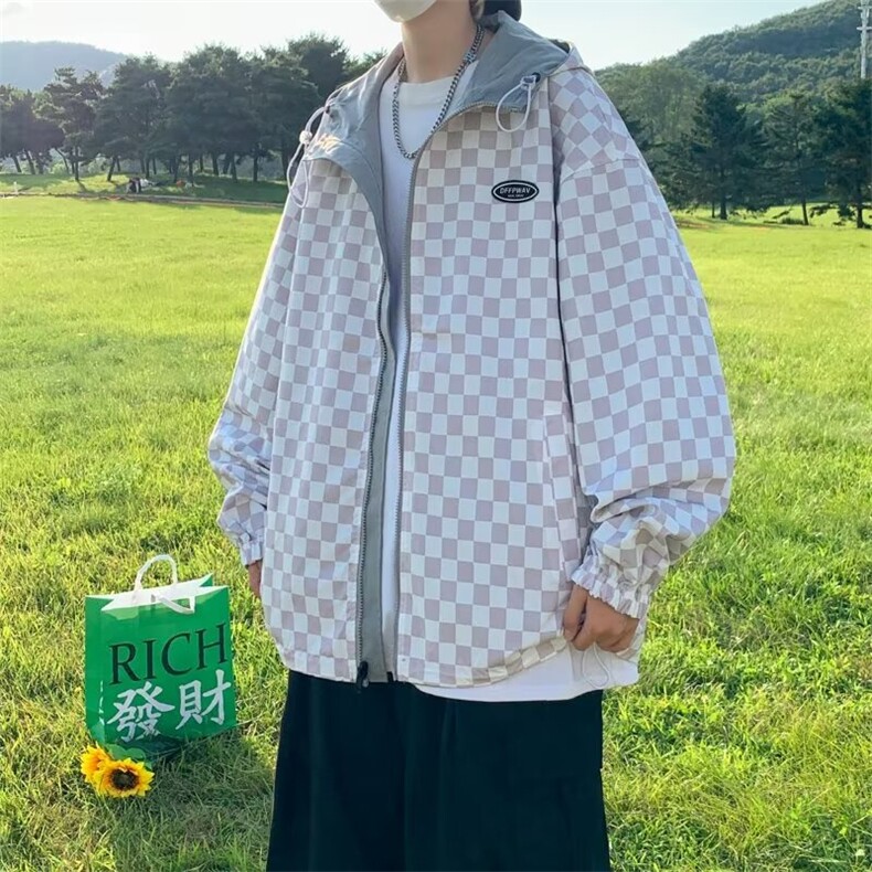 两面穿连帽外套男士潮牌春秋ins港风嘻哈夹克休闲韩版潮流痞帅,男装夹克,星座1013
