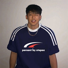 夏季美式高街重磅纯棉三条杠织带撞色男女短袖T恤ZD365-特P30，男装T恤，电商A486