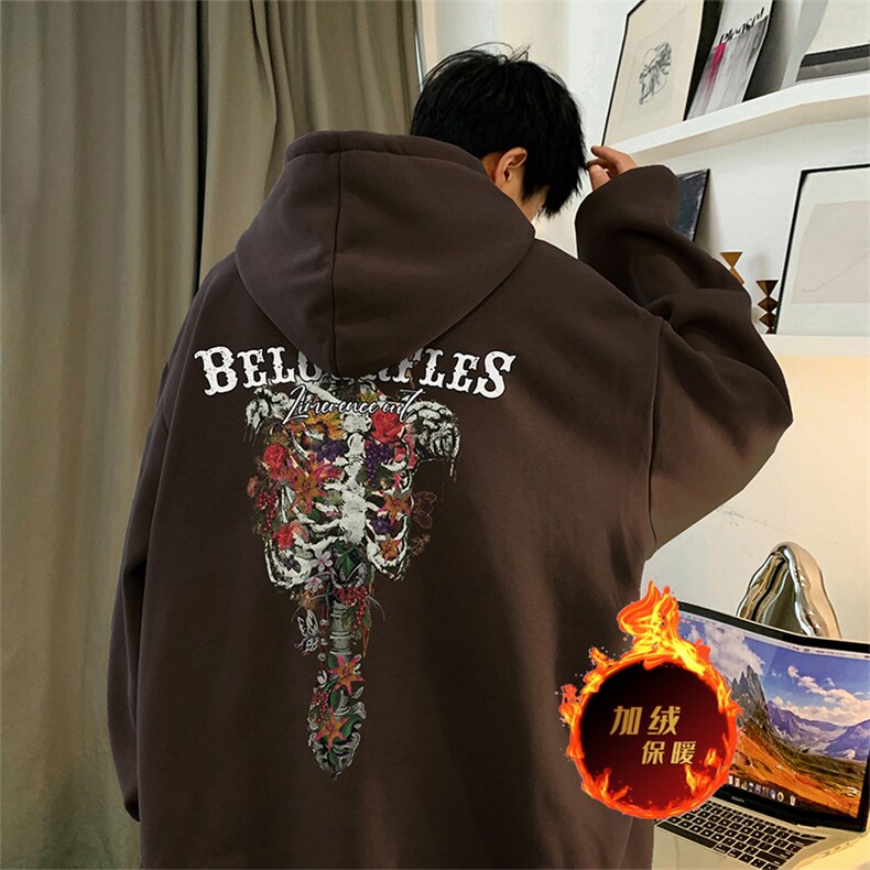 直播品质500克重磅秋冬美式加绒加厚卫衣外套H1375常规P35加绒P40图片