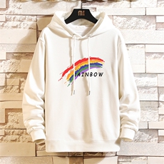 WY2064-P40纯棉连帽卫衣男大码运动帽衫宽松薄外套，男装卫衣，电商A040A