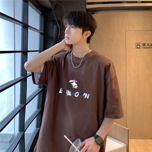 银色立体四芒星印花短袖T恤男DT77776P23块特价控45：供抖音视频图片