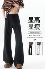 美式高街弯刀裤微喇裤子男款190cm115高个子加长直筒西裤KZ060P50，男装休闲裤，电商B312