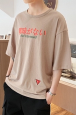 2021夏季个性原宿港风男士短袖T恤潮流半袖印花打底衫DS346TP25，男装T恤，电商A102