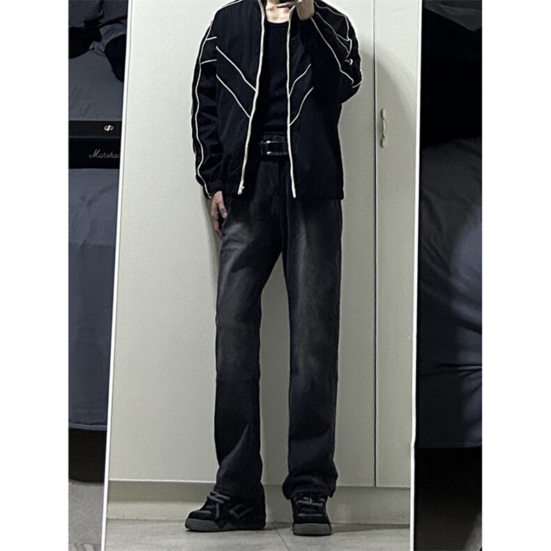 B221美式ins高街小众百搭纯色微喇牛仔裤LK22087-P55控78,男装牛仔裤,电商B221