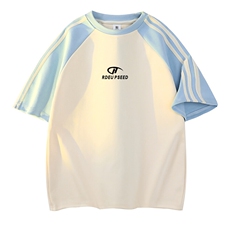 杏色拼天蓝袖