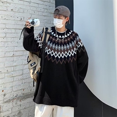 日系潮牌毛衣男宽松复古高级感针织衫休闲M147-P45，男装针织衫/毛衣，星座1109-3