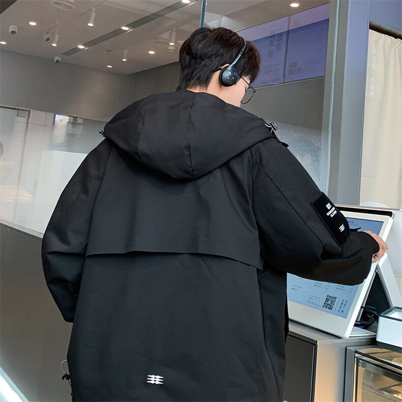 8XL-M特大码冲锋衣防水宽松工装风男夹克外套JK1306P90控118,男装夹克,电商D206-1