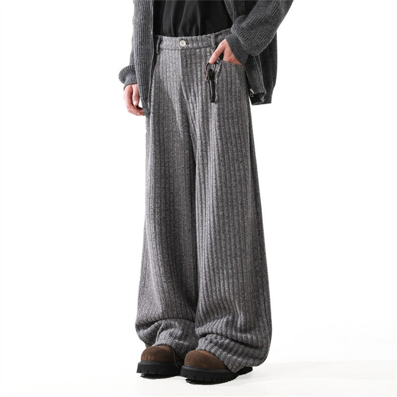 903-WK132-P65   S-XXL  加厚加绒毛呢料休闲裤2-3图片