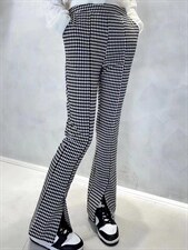 欧货休闲微喇叭裤子女2021年新款高腰弹力显瘦韩版开叉长，其它，南门村口 8090