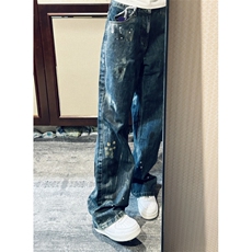 【网图有货】喷墨扎染牛仔裤男夏季美式复古裤子-NZK56LL-特P48，男装牛仔裤，星座1007（原301D）