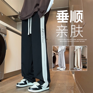 休闲裤男款春秋潮牌宽松直筒裤子男时尚帅气青少年长裤K527-P43图片