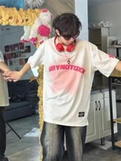 春夏款纯棉街头复古宽松男女潮设计感小众印花短袖T恤，男装T恤，四季星座505