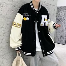 棒球服男夹克青少年2024新款宽松休闲夹克潮流帅气外套T160/P42，男装夹克，星座506