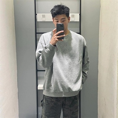 抖音得物高品质二开支持退换26春装美式男宽松曼巴纯色圆领卫衣，男装卫衣，电商A443