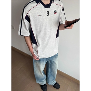 美式痞帅短袖t恤赛车服男夏季潮牌宽松翻领半袖polo衫CA160-P40图片