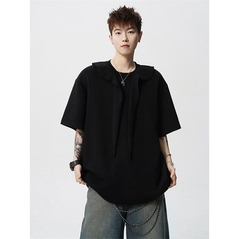 T10122-特批35控68高品质宽松设计感夏季百搭痞帅大码T恤短袖,男装T恤,电商A059