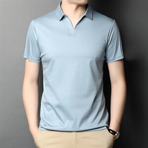 黑色修身亨利领短袖男士夏季Polo衫T恤美式运动健身显肌肉半截袖,男装Polo衫,钱塘6003A(原)4033A