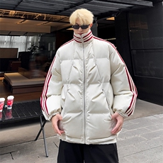 特P95控158168三条杠棉服冬外套情侣格子棉衣立领面包服MY243，男装棉衣，电商B370